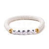 4Pcs 4 Style Polymer Clay Heishi Surfer Stretch Bracelets Set X1-BJEW-TA00261-9