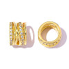 Criss Cross Brass Clear Cubic Zirconia European Beads KK-OY001-07G-2