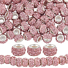 80Pcs Polymer Clay Rhinestone European Large Hole Beads with Silver Color Plated Brass Cores FPDL-LT0001-02C-1