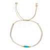 Minimalist Design Flat Round Glass Seed Beads Braided Bead Stretch for Women LS-IQ0836-2