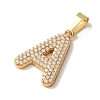304 Stainless Steel Micro Pave Clear Cubic Zirconia Pendants CU-CBA703A-05G-A-2