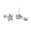 Crystal Rhinestone Star Stud Earrings EJEW-I278-02P-2