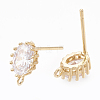 Brass Stud Earring Findings KK-S348-117-2