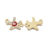 Evil Eye Alloy Enamel Connector Charms PALLOY-I217-13G-2
