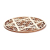 Basswood Carved Round Cup Mats DJEW-M006-01-2