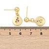 Flat Round with Star & Wing & Snake Brass Micro Pave Cubic Zirconia Dangle Stud Earrings EJEW-Z115-01G-5