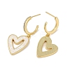 Rack Plating Heart Brass Micro Pave Clear Cubic Zirconia Dangle Stud Earrings EJEW-P277-11G-2