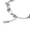 Non-Tarnish 304 Stainless Steel Oval & Knot Link Chain Bracelets for Men Women BJEW-G669-17P-3