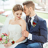 2Pcs 2 Style Silk Cloth Imitation Rose Corsage Boutonniere AJEW-CP0001-61C-3
