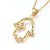 Brass Cubic Zirconia Pendant Necklaces & Stud Earrings Jeweley Sets SJEW-L154-13G-4