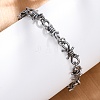 316 Surgical Stainless Steel Large Barbed Wire Link Chain Bracelets for Men Women BJEW-Q349-17AS-1