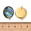 304 Stainless Steel Pave Natural Paua Shell Stud Earring Findings STAS-Z125-09G-3