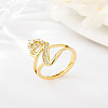 Brass Micro Pave Cubic Zirconia Finger Rings FS-WG67CBC-01-1