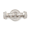 925 Sterling Silver Micro Pave Clear Cubic Zirconia Fold Over Clasps STER-U001-14P-1