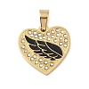 Ion Plating(IP) 304 Stainless Steel Enamel Rhinestone Pendants STAS-Q325-02G-G-1