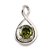 925 Sterling Silver Pave Cubic Zirconia Pendants STER-V001-03P-08-1