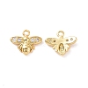Bee Brass Micro Pave Clear Cubic Zirconia Charms KK-G435-18G-1