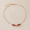 Synthetic Goldstone Hexagon Heishi Beads & 304 Stainless Steel Paperclip Chain Necklace & Bracelets for Women SG1071-3-5