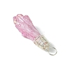 5Pcs Electroplated Natural Quartz Pendants PALLOY-JF03162-5