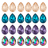 24pcs 4 Colors Faceted Teardrop K9 Glass Rhinestone Cabochons RGLA-CA0001-04-1