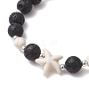 Synthetic Turquoise and Natural Lava Rock Beads Stretch Bracelets for Men Women BJEW-JB11824-02-4