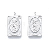 Brass Micro Pave Clear Cubic Zirconia Pendants KK-G432-19P-2