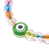 Acrylic Evil Eye & Round Lampwork Braided Bead Bracelet for Women BJEW-JB08379-02-4
