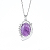 Natural Amethyst Pendant Necklaces PW-WG067A5-05-1