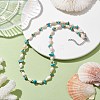 Synthetic Turquoise Chip & Natural Trumpet Shell Necklaces NJEW-JN04767-2