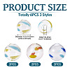 6Pcs 3 Colors Transparent Glass Beads GLAA-TA0003-97-4