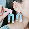Heart & Pencil Acrylic Stud Dangle Earrings FS-WG3499D-05-2