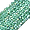 AB Color Plated Opaque Glass Beads Strands GLAA-G127-02J-1