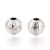 Textured 925 Sterling Silver Beads STER-T008-49S-3