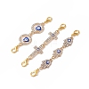 3Pcs 3 Styles Zinc Alloy Crystal Rhinestone Double Lobster Claw Clasps FIND-JF00104-1