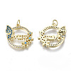 Real 16K Gold Plated Brass Micro Pave Cubic Zirconia Pendants KK-S061-72C-G-NR-1