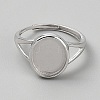 Adjustable 925 Sterling Silver Finger Ring Components STER-WH0062-014P-02-1