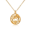 Alloy Flat Round with Constellation Pendant Necklaces PW-WG52384-12-1