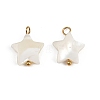 Natural Shell Star Pendants STAS-D378-35G-1