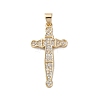 Brass Micro Micro Pave Clear Cubic Zirconia Pendants KK-A212-01L-G-1