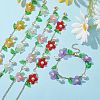 Acrylic Flower & Glass Pearl Charm Bracelets BJEW-JB10054-2