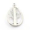 Vintage Chakra Jewelry Brass Gemstone Pendants G-I114-08-2