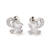 Rack Plating Brass Micro Pave Cubic Zirconia Stud Earrings EJEW-I304-06P-08-1