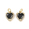 Brass Micro Pave Cubic Zirconia Charms KK-U043-14G-1