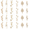 SUPERFINDINGS 24Pcs 6 Styles Brass Clear Cubic Zirconia Connector Charms KK-FH0004-47-1