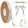30 Yards Cotton Happy Everyday Word Printed Ribbon OCOR-WH0086-87C-1