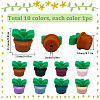 10 Colors Plant Food Grade Eco-Friendly Silicone Focal Beads SIL-SP0001-11-2