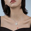 Natural Hetian White Jade Bunny with Lantern Tassel Pendant Necklace JN1081A-3