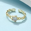 Brass Shell Cuff Rings for Women RJEW-C126-11G-2