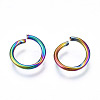 Ion Plating(IP) Rainbow Color 304 Stainless Steel Open Jump Rings X-STAS-N098-062B-01-2