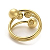 Round Ball 304 Stainless Steel Cuff Ring RJEW-C036-03D-G-3
